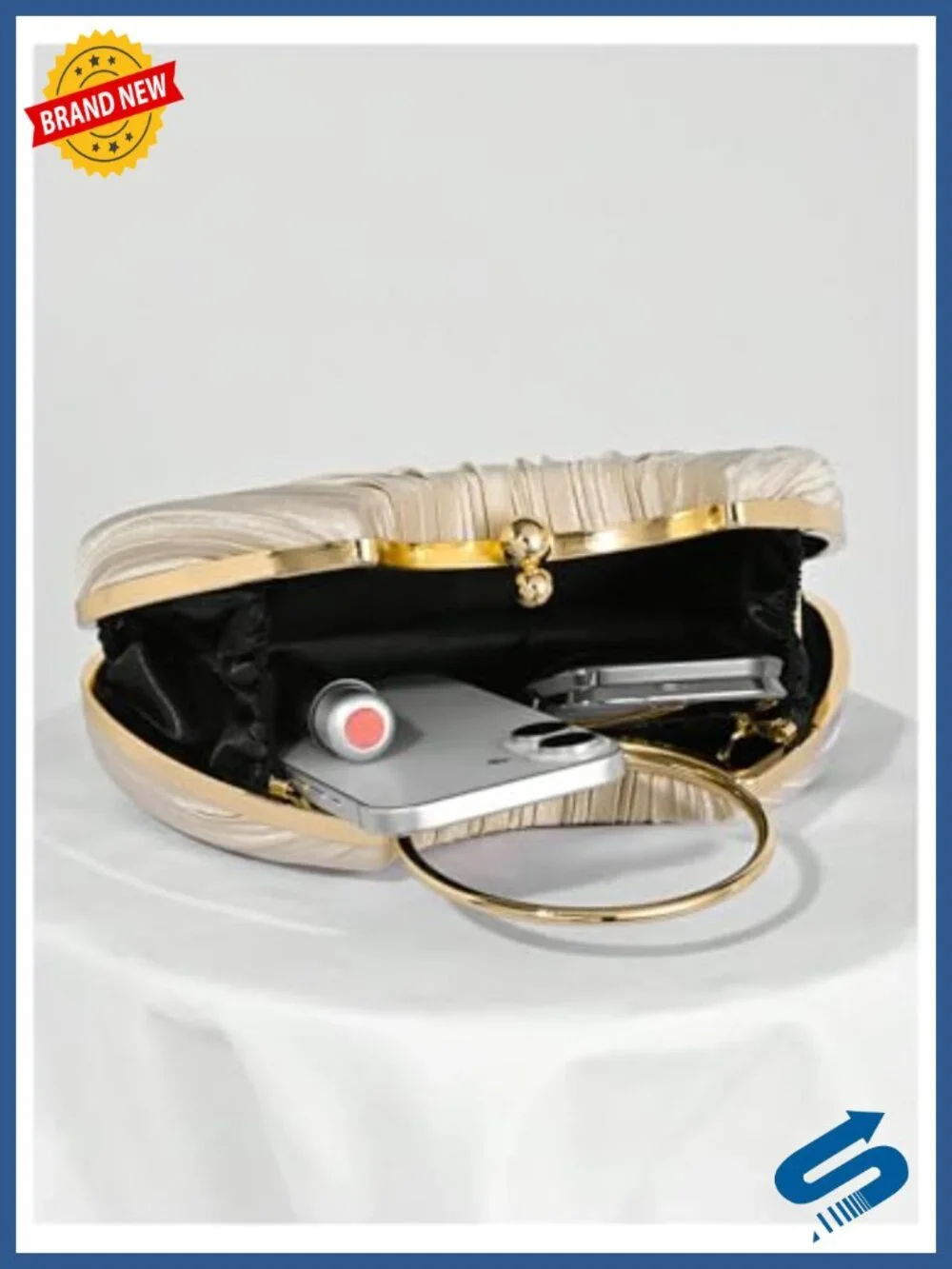 Shell Shaped Clutch Purse with Detachable Chain Strap Evening Bag